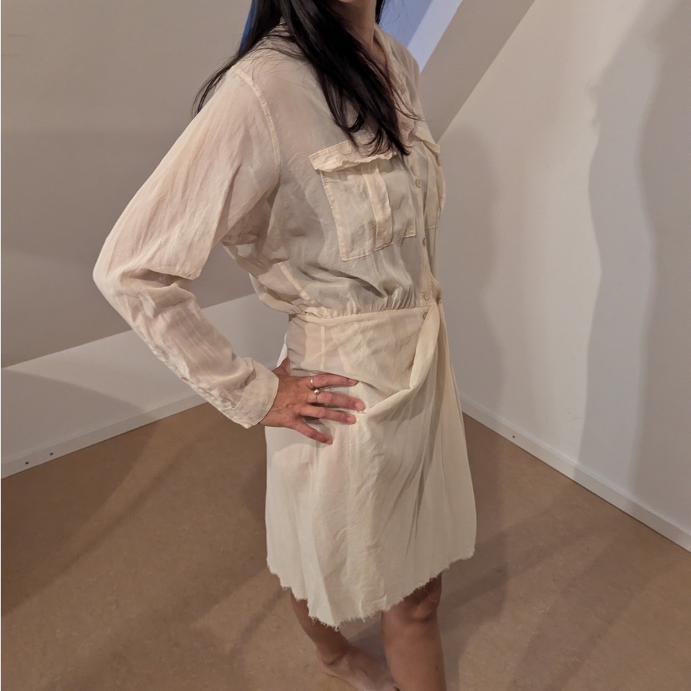 ACNE Cream Long-Sleeve Shirt Dress